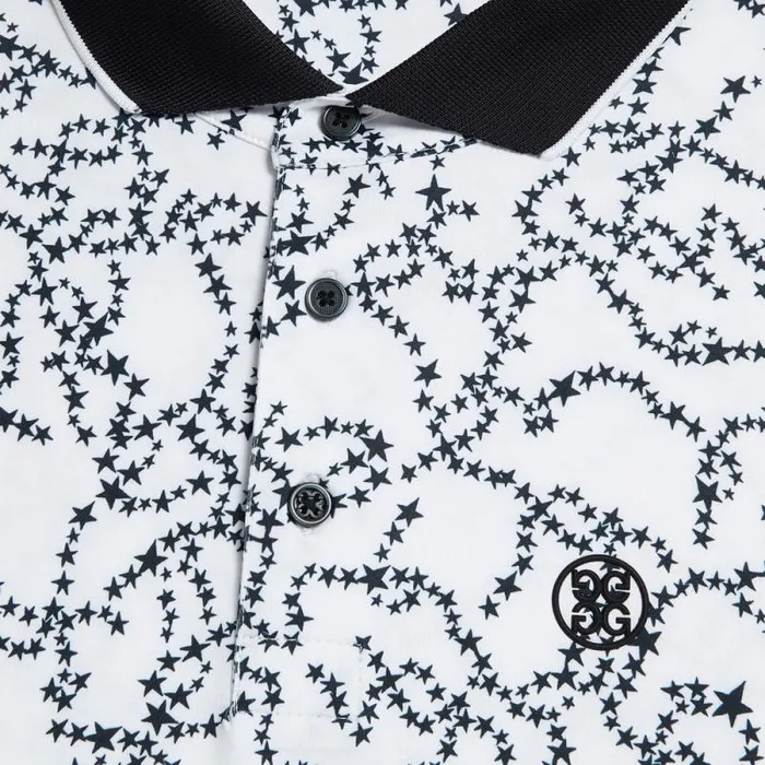 GFORE STAR DUST TECH JERSEY MODERN SPREAD COLLAR BANDED SLEEVE POLO Snow Men Polos GFORE STAR DUST TECH JERSEY MODERN SPREAD COLLAR BANDED SLEEVE POLO Snow Men Polos