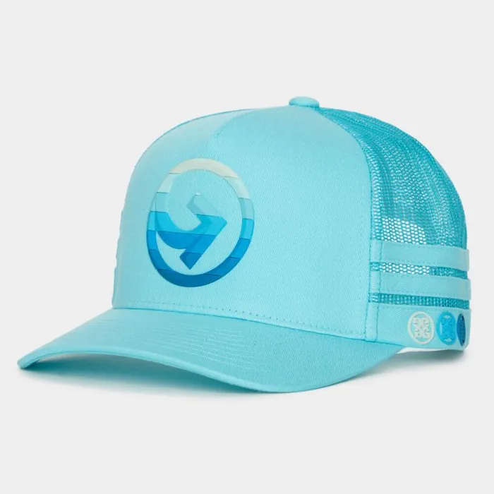 GFORE STRIPED QUARTER G INTERLOCK KNIT TRUCKER HAT Sardinia MenWomen Hats
