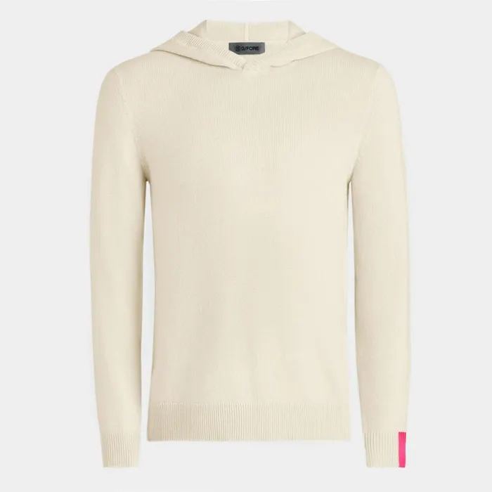GFORE WASHABLE CASHMERE HOODED SWEATER Chalk White MenWomen Sweaters