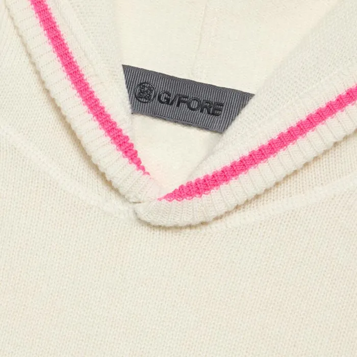 GFORE WASHABLE CASHMERE HOODED SWEATER Chalk White MenWomen Sweaters GFORE WASHABLE CASHMERE HOODED SWEATER Chalk White MenWomen Sweaters