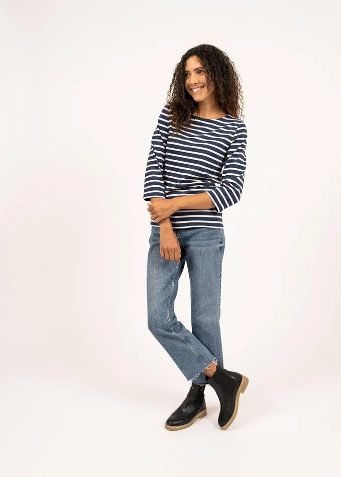 Galathee Ii Breton Striped Top With Sleeve Soft Cotton Navyecru Women Saint James Breton Striped Shirts Galathee Ii Breton Striped Top With Sleeve Soft Cotton Navyecru Women Saint James Breton Striped Shirts