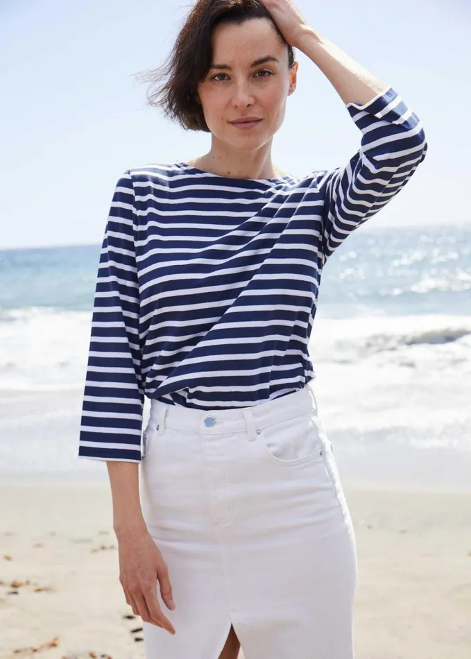 Galathee Ii Breton Striped Top With Sleeve Soft Cotton Navywhite Women Saint James Breton Striped Shirts Galathee Ii Breton Striped Top With Sleeve Soft Cotton Navywhite Women Saint James Breton Striped Shirts