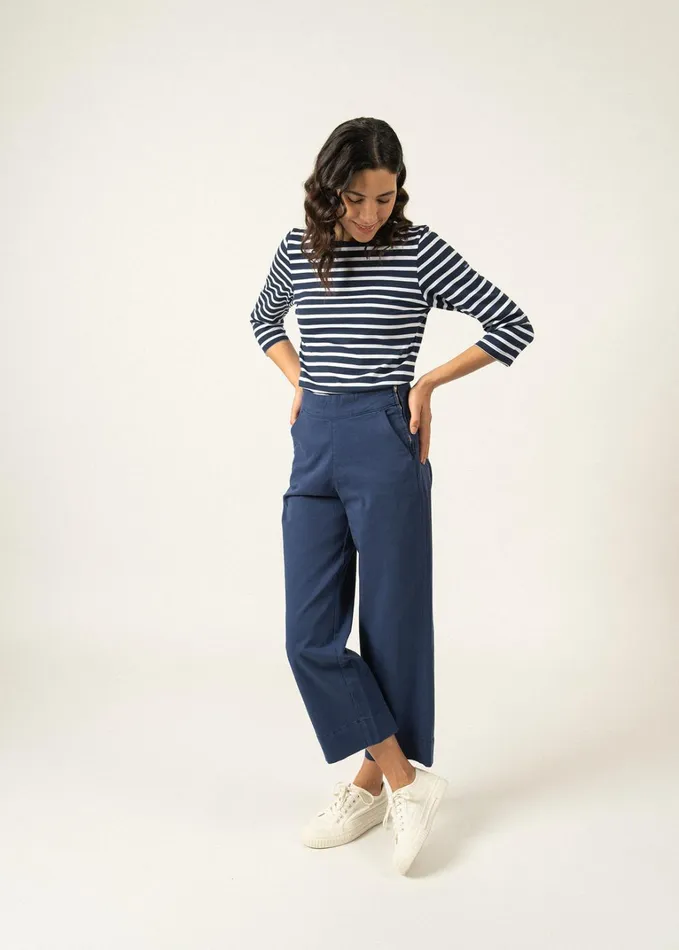 Galathee Ii Breton Striped Top With Sleeve Soft Cotton Navywhite Women Saint James Breton Striped Shirts