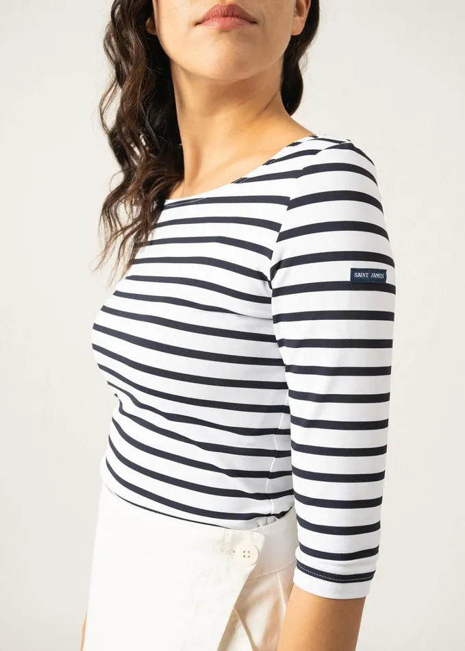 GardeCote Iii Nautical Striped Sport Top With Uv Protection Whitenavy Women Saint James Breton Striped Shirts
