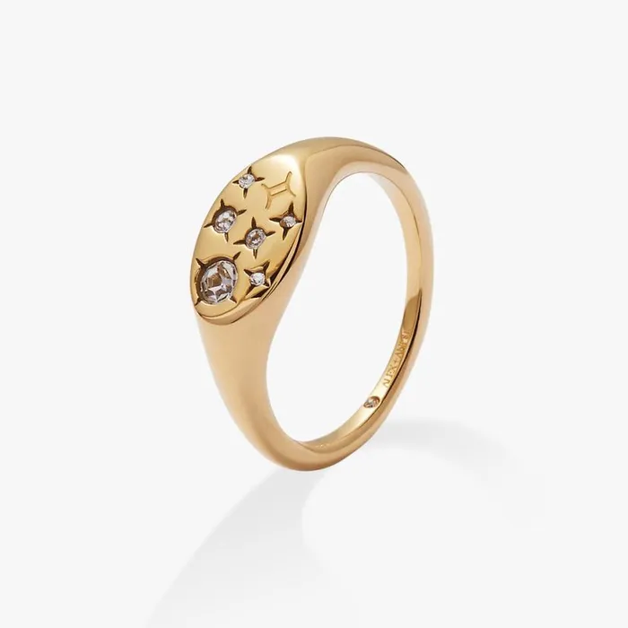 Gemini Zodiac Ring Stainless Steel Gold Women Alex And Ani Birthday