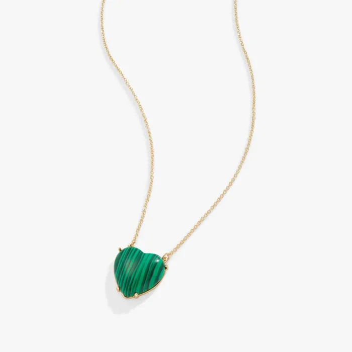 Gemstone Heart Necklace Reconstituted Malachite Gold Women Alex And Ani Love