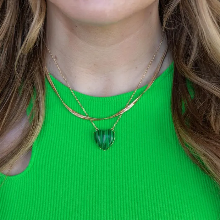 Gemstone Heart Necklace Reconstituted Malachite Gold Women Alex And Ani Love Gemstone Heart Necklace Reconstituted Malachite Gold Women Alex And Ani Love