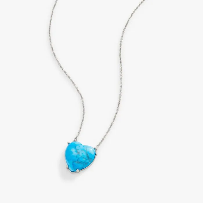 Gemstone Heart Necklace Reconstituted Turquoise Silver Women Alex And Ani Heart Gemstone Heart Necklace Reconstituted Turquoise Silver Women Alex And Ani Heart