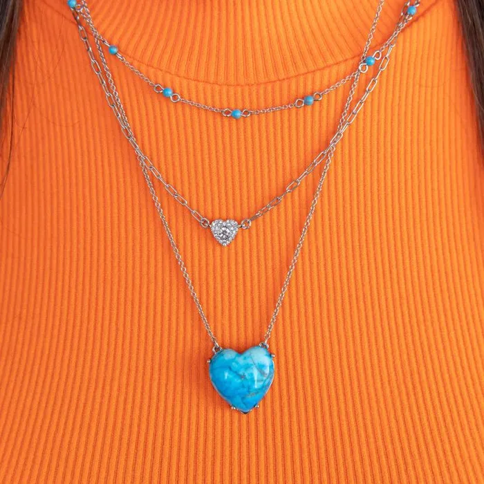 Gemstone Heart Necklace Reconstituted Turquoise Silver Women Alex And Ani Love Gemstone Heart Necklace Reconstituted Turquoise Silver Women Alex And Ani Love
