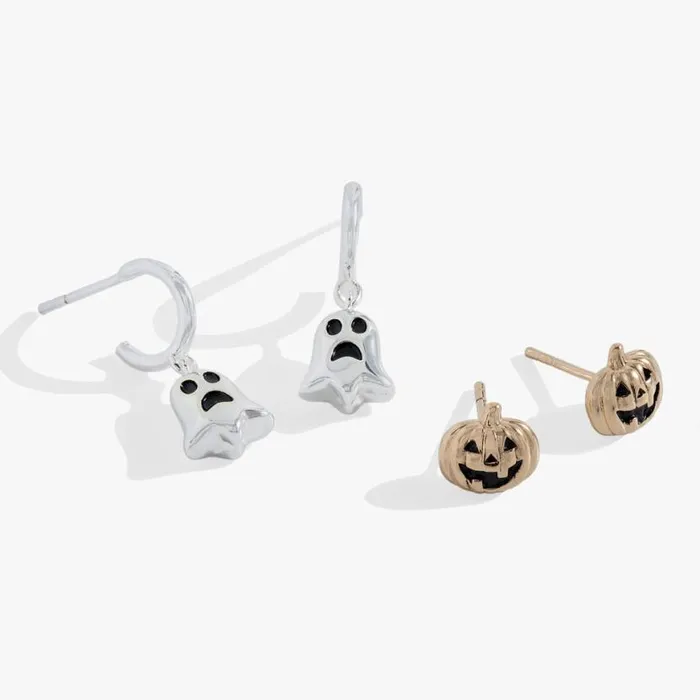 Ghost And Pumpkin Earring Set Two Tone Women Alex And Ani Earrings