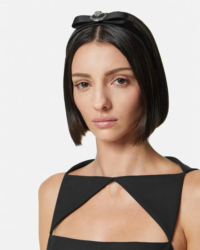 Gianni Ribbon Headband Black Women Versace Hair Accessories