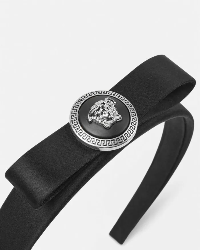Gianni Ribbon Headband Black Women Versace Hair Accessories