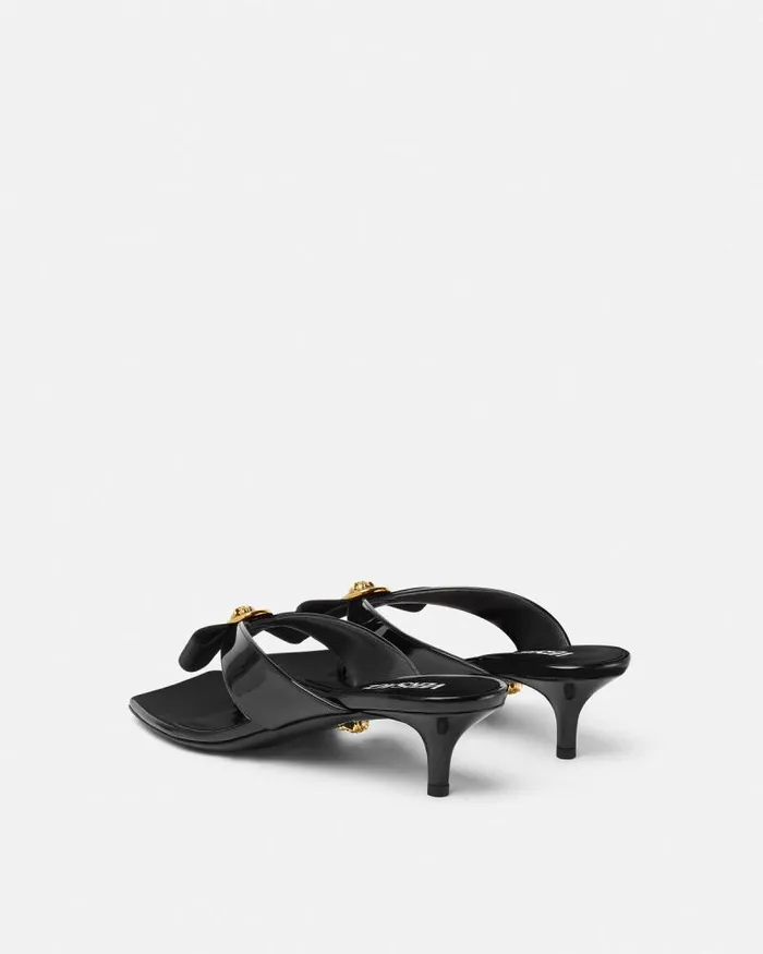 Gianni Ribbon Mules 45 Mm Blackgold Women Versace Sandals