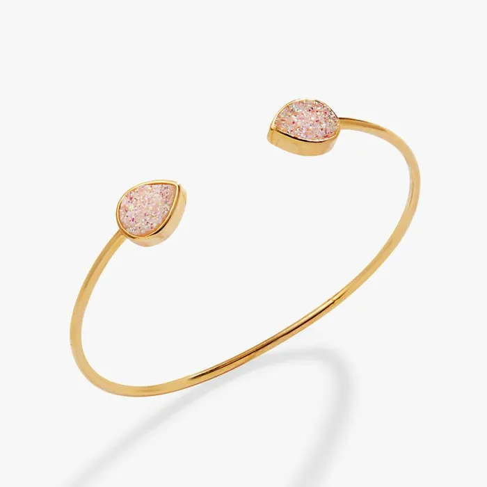Glitter Druzy Flex Cuff Bracelet Pink Gold Women Alex And Ani Graduation