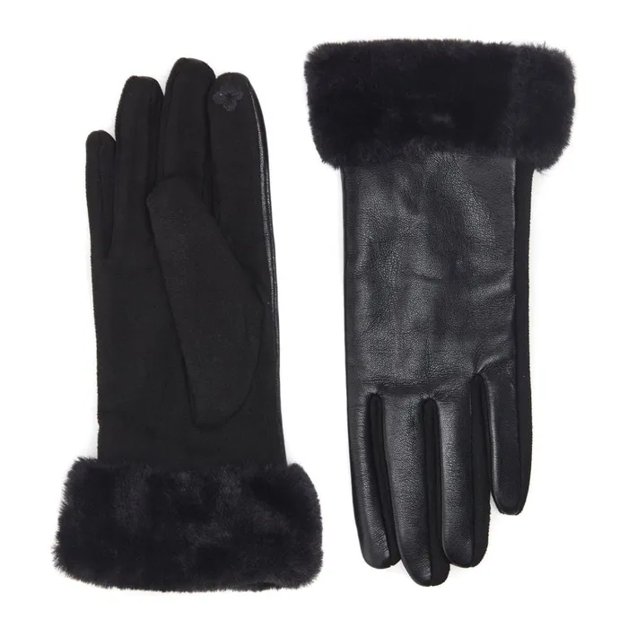 Gloves Women Moda In Pelle Frankie Glove Black Porvair