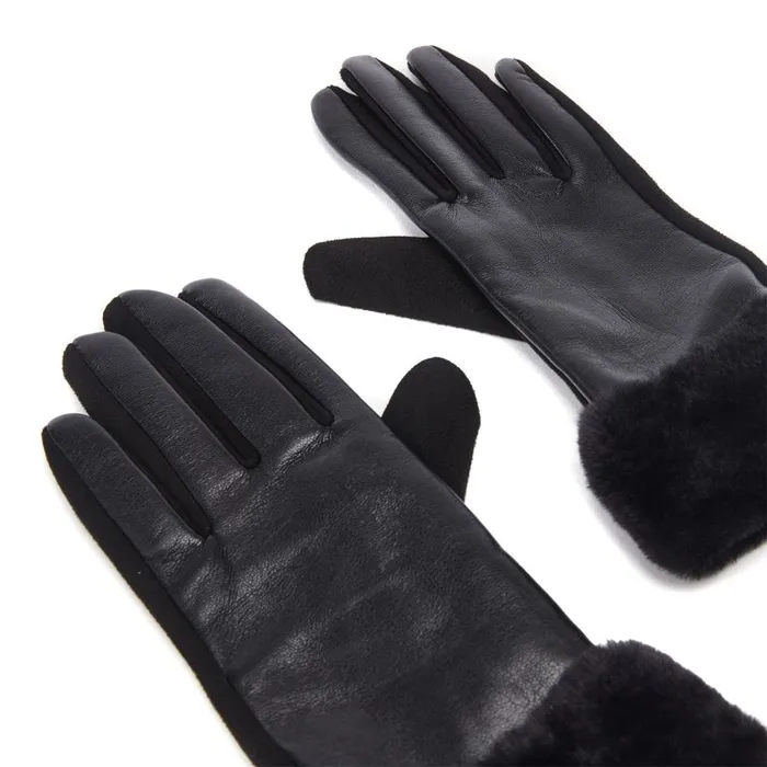 Gloves Women Moda In Pelle Frankie Glove Black Porvair Gloves Women Moda In Pelle Frankie Glove Black Porvair