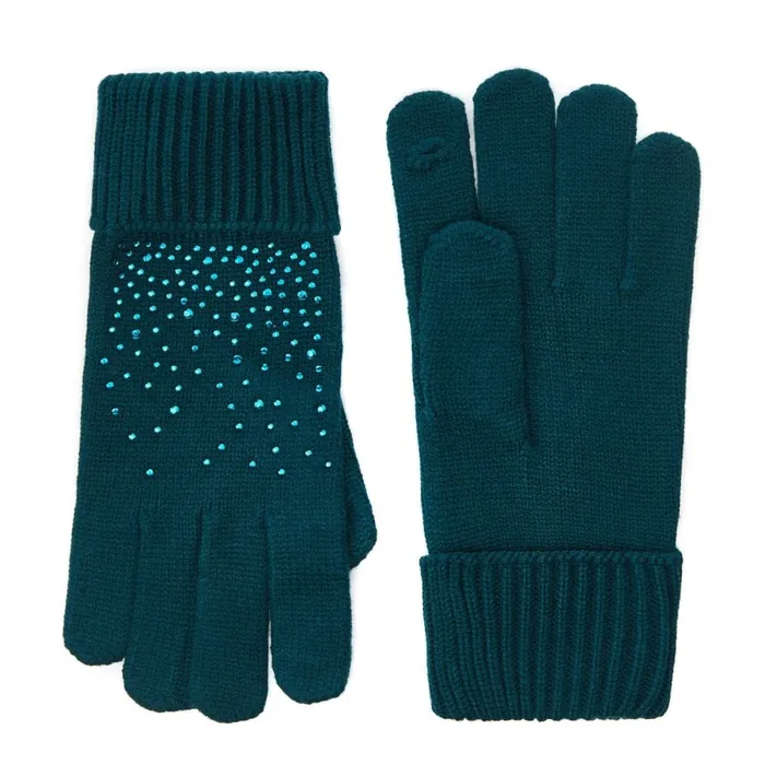 Gloves Women Moda In Pelle Praticioglove Teal Textile