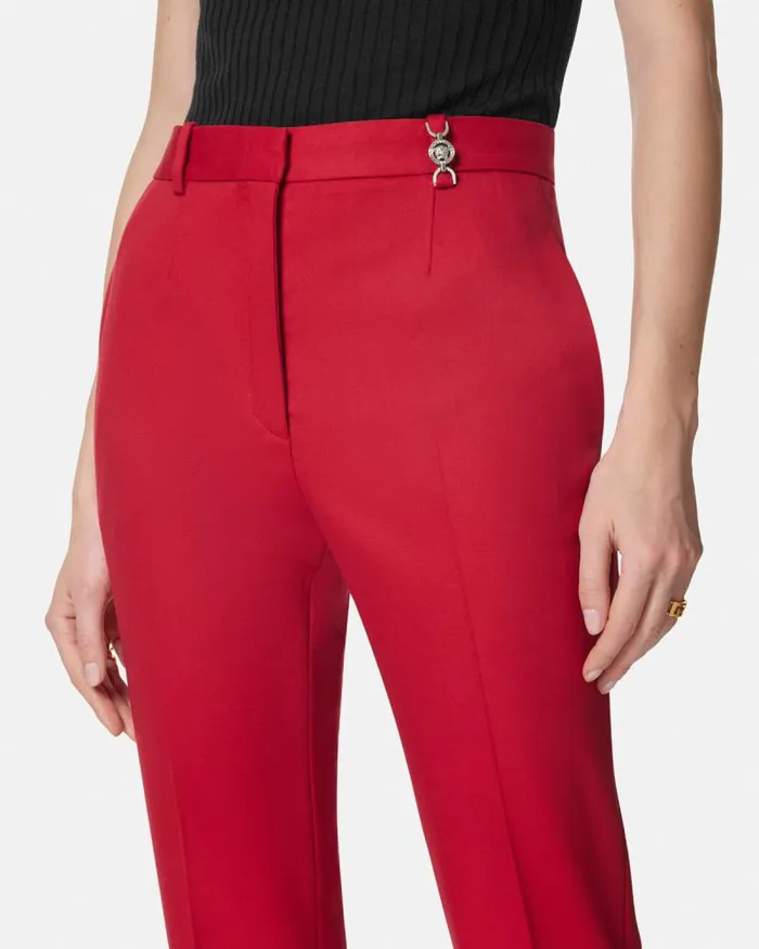 Grain De Poudre DV Pants Red Women Versace Suits