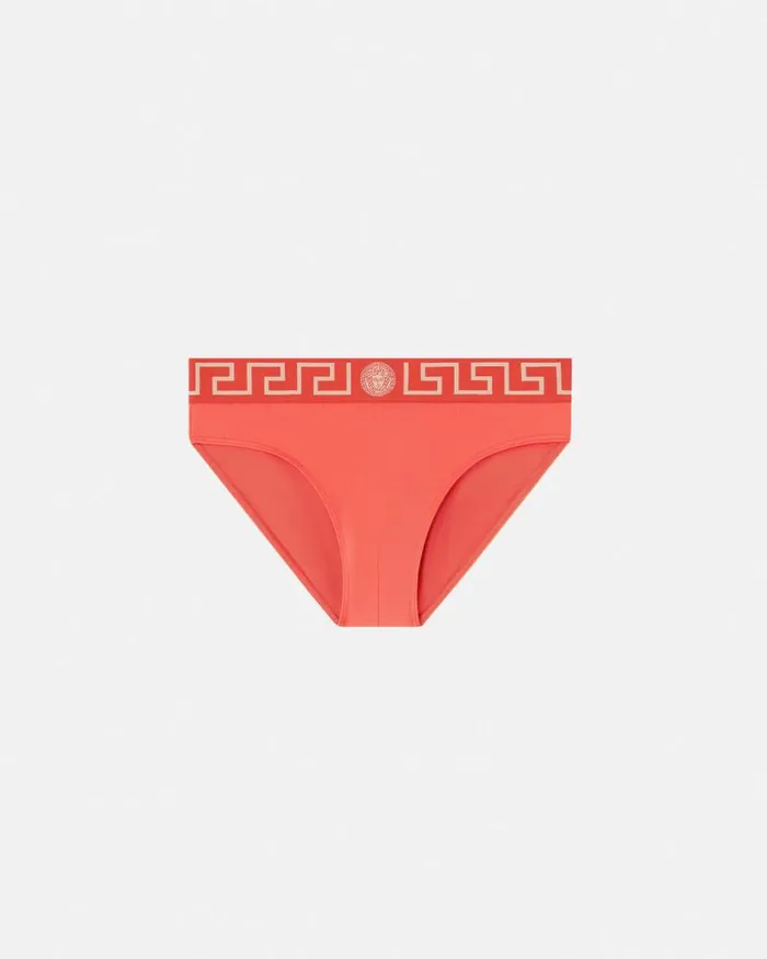 Greca Border Swim Briefs Red Men Versace Swimwear