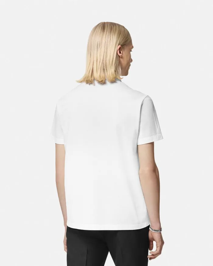 Greca Collar Polo Shirt White Men Versace TShirts and Polos