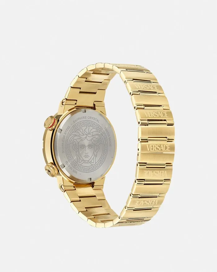 Greca Logo Diver Watch Blackgold Men Versace Watches
