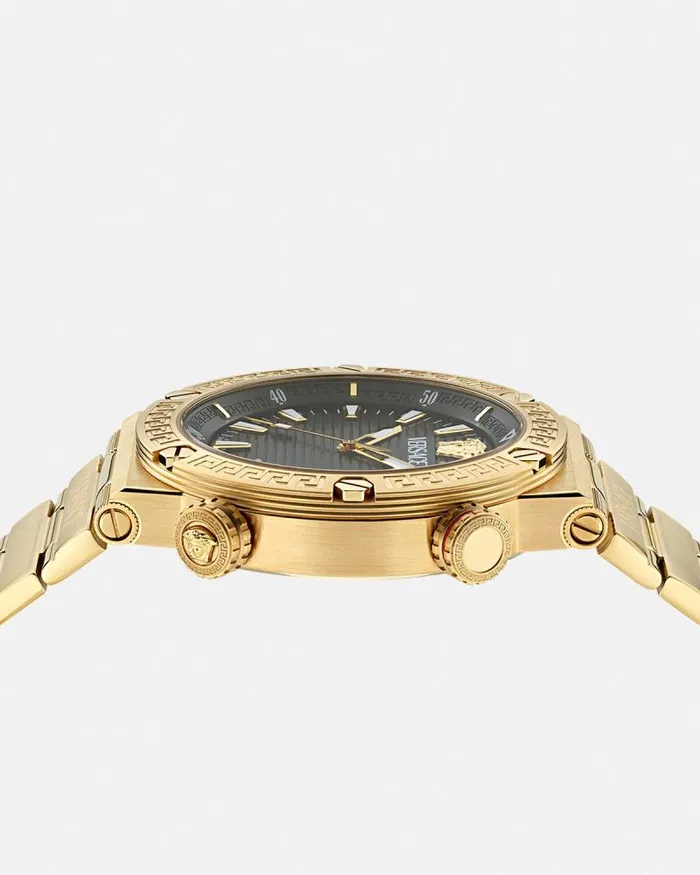 Greca Logo Diver Watch Blackgold Men Versace Watches