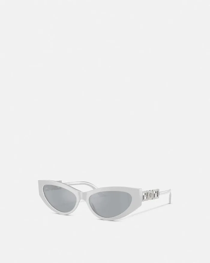 Greca Strass CatEye Sunglasses Silver Women Versace Sunglasses