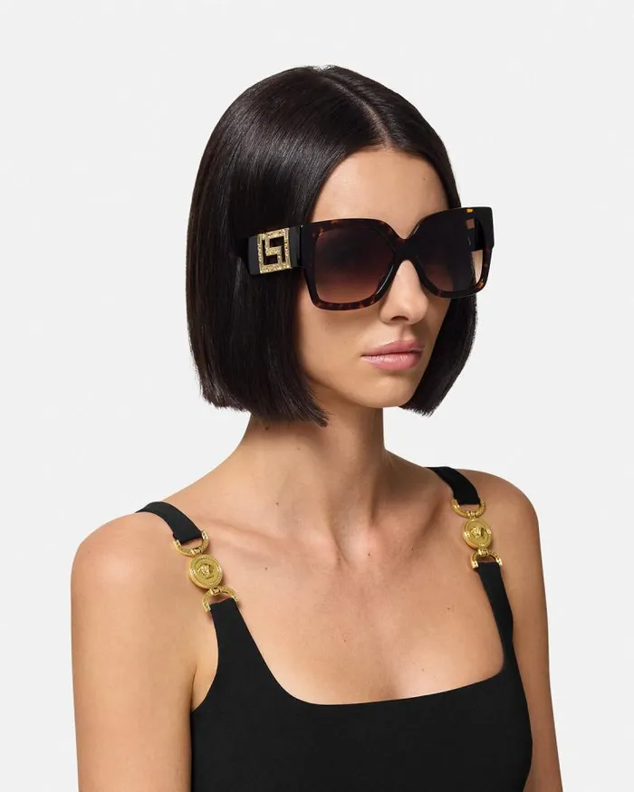Greca Sunglasses Blackgold Women Versace Sunglasses