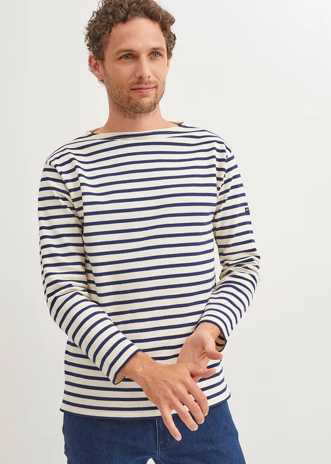 Guildo Boat Neck Breton Stripe Shirt Heavyweight Cotton Ecrunavy Men Saint James Breton Striped Shirts Guildo Boat Neck Breton Stripe Shirt Heavyweight Cotton Ecrunavy Men Saint James Breton Striped Shirts
