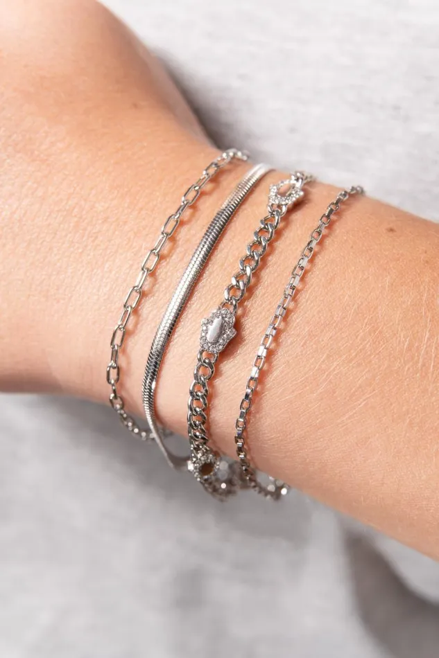 Hamsa Curb Chain Bracelet Stainless Steel Silver Women Alex And Ani Strength Protection Hamsa Curb Chain Bracelet Stainless Steel Silver Women Alex And Ani Strength Protection