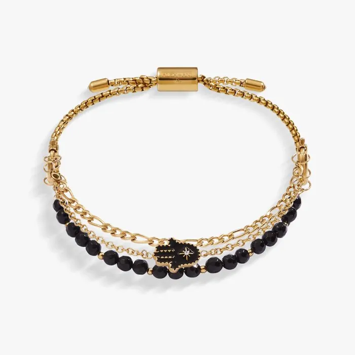 Hamsa Stranded Bracelet Set Stainless Steel Gold Women Alex And Ani Strength Protection