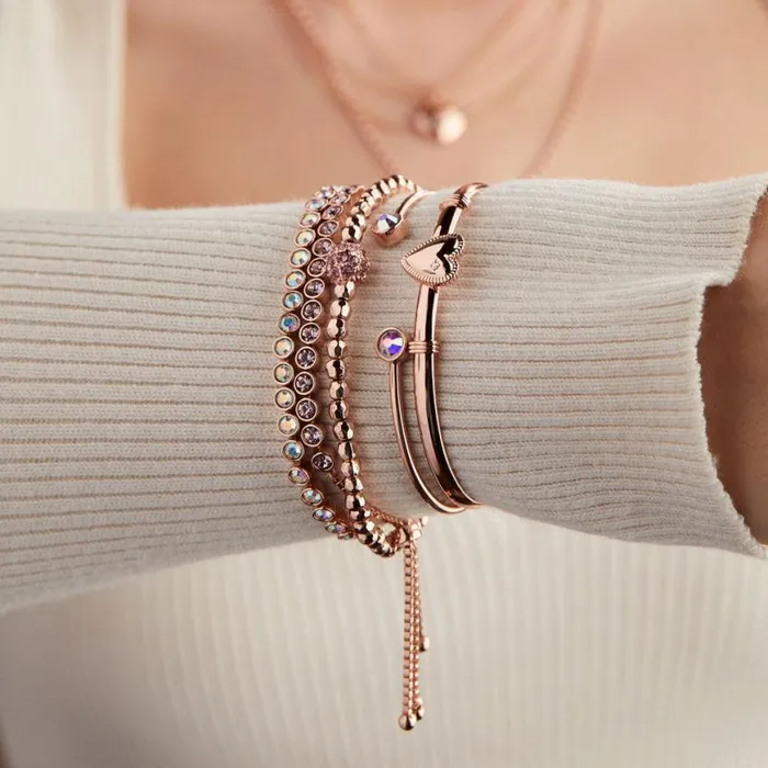 Heart Clip Bangle Bracelet Rose Gold Women Alex And Ani Iconic Alex And Ani