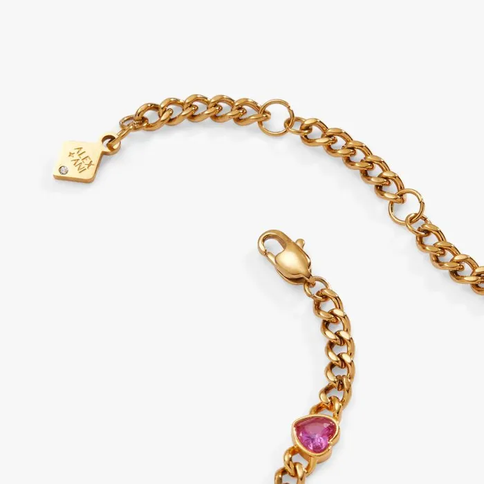 Heart Curb Chain Bracelet Stainless Steel Gold Women Alex And Ani Heart
