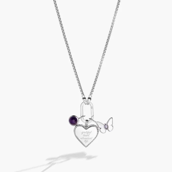 Heart Trio Interchangeable Charm Necklace Stainless Steel Silver Women Alex And Ani Butterfly Heart Trio Interchangeable Charm Necklace Stainless Steel Silver Women Alex And Ani Butterfly