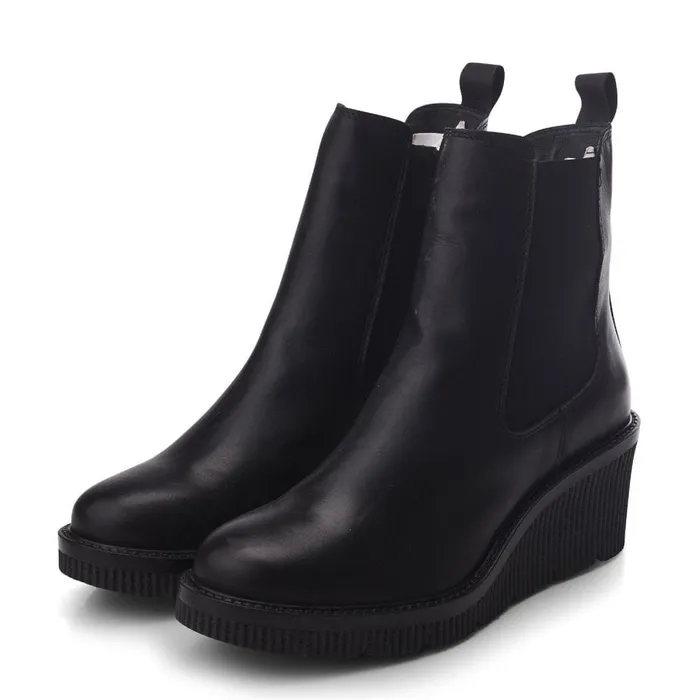 Heeled And Wedge Boots Women Moda In Pelle Audyn Jet Black Leather