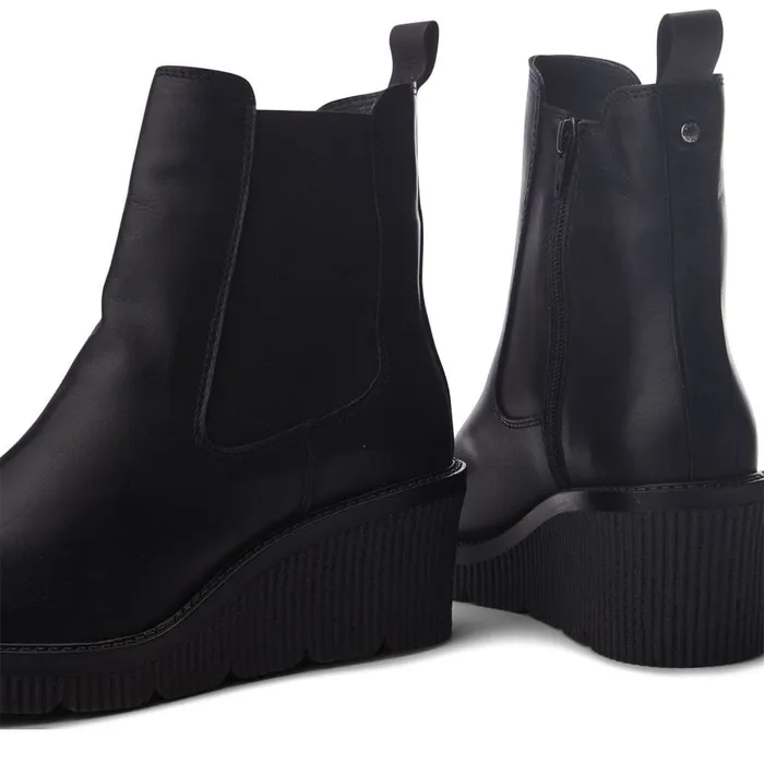 Heeled And Wedge Boots Women Moda In Pelle Audyn Jet Black Leather