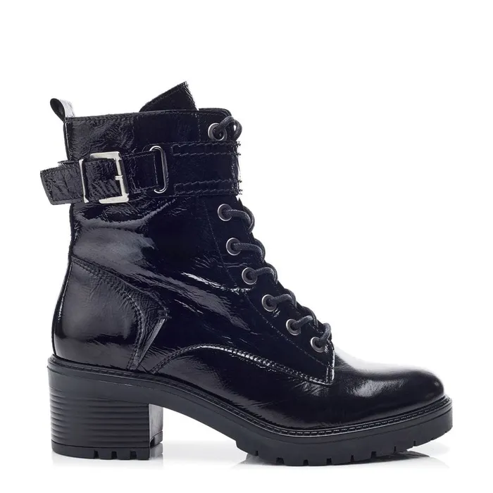 Heeled And Wedge Boots Women Moda In Pelle Beyza Black Patent Leather