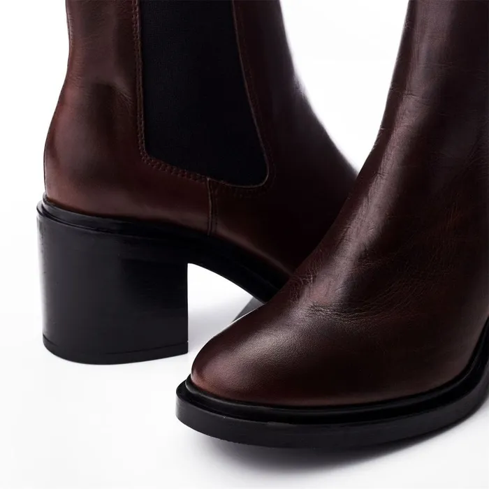 Heeled And Wedge Boots Women Moda In Pelle Blissie Dark Brown Leather