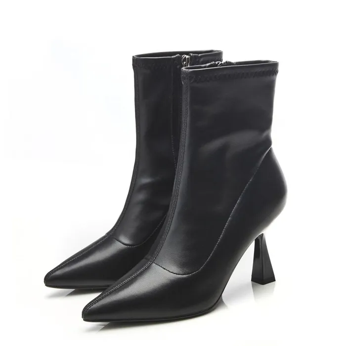 Heeled And Wedge Boots Women Moda In Pelle Evermore Black Porvair