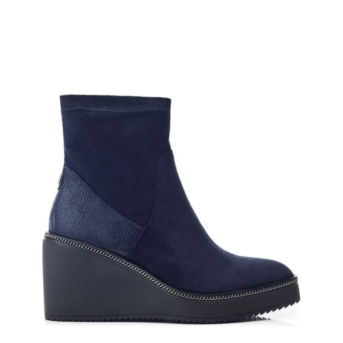 Heeled And Wedge Boots Women Moda In Pelle Kallie Navy Alcantara