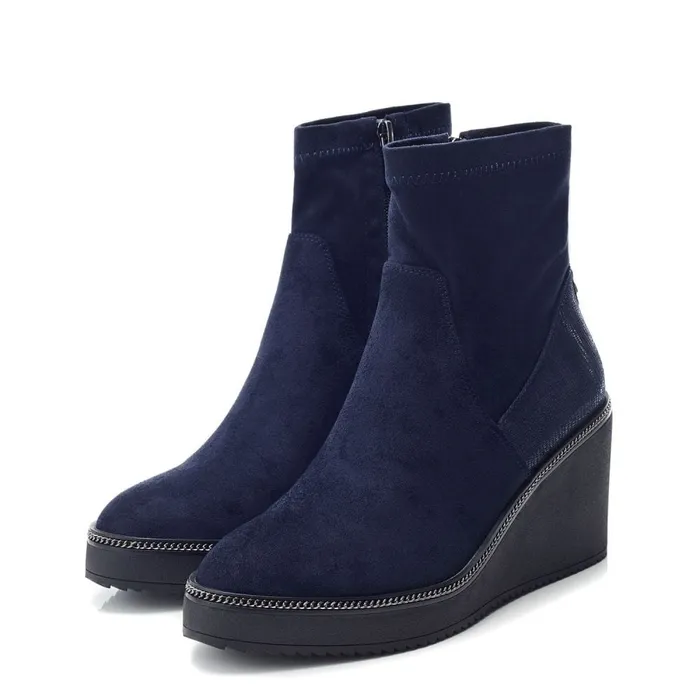 Heeled And Wedge Boots Women Moda In Pelle Kallie Navy Alcantara