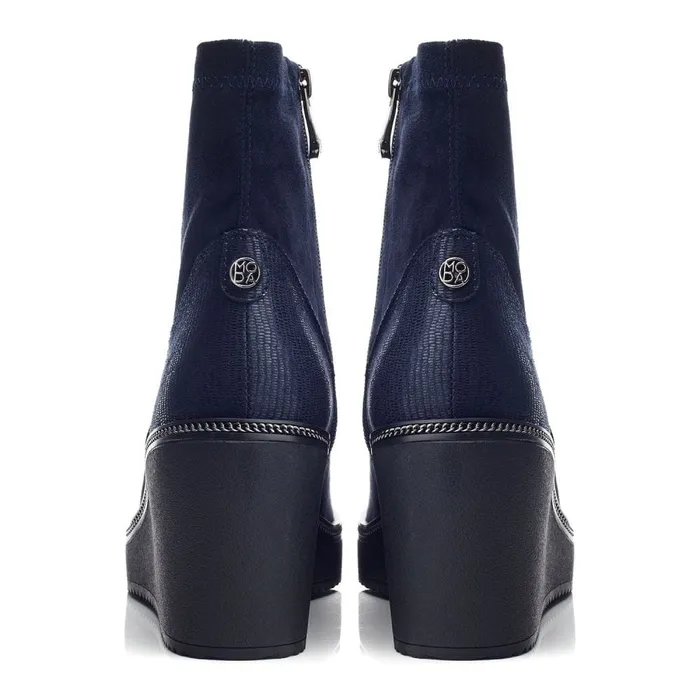 Heeled And Wedge Boots Women Moda In Pelle Kallie Navy Alcantara