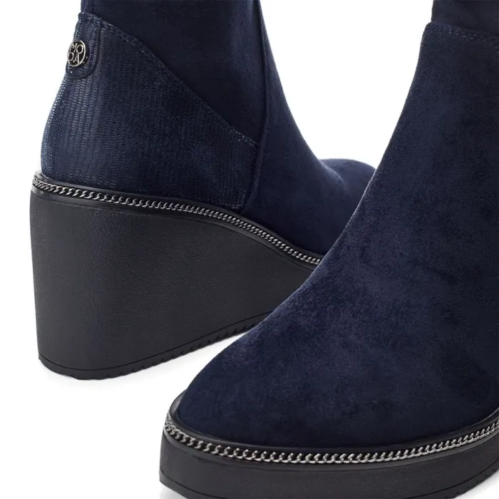 Heeled And Wedge Boots Women Moda In Pelle Kallie Navy Alcantara