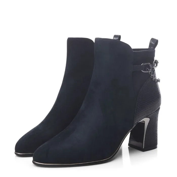 Heeled And Wedge Boots Women Moda In Pelle Klarisa Navy Suede