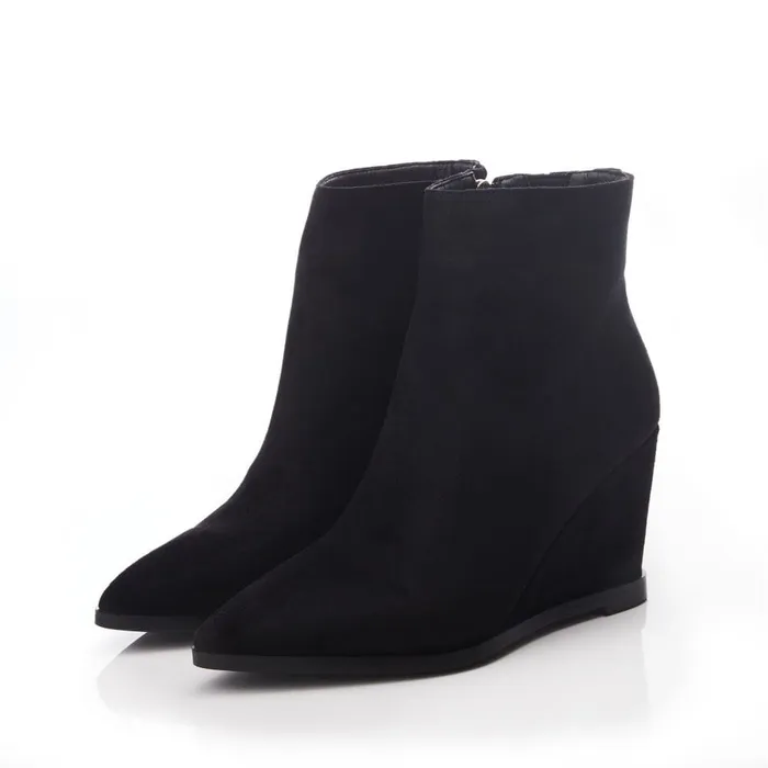 Heeled And Wedge Boots Women Moda In Pelle Nammie Black Alcantara