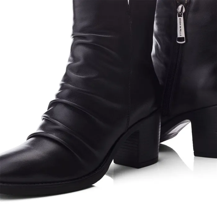 Heeled And Wedge Boots Women Moda In Pelle Noula Black Leather