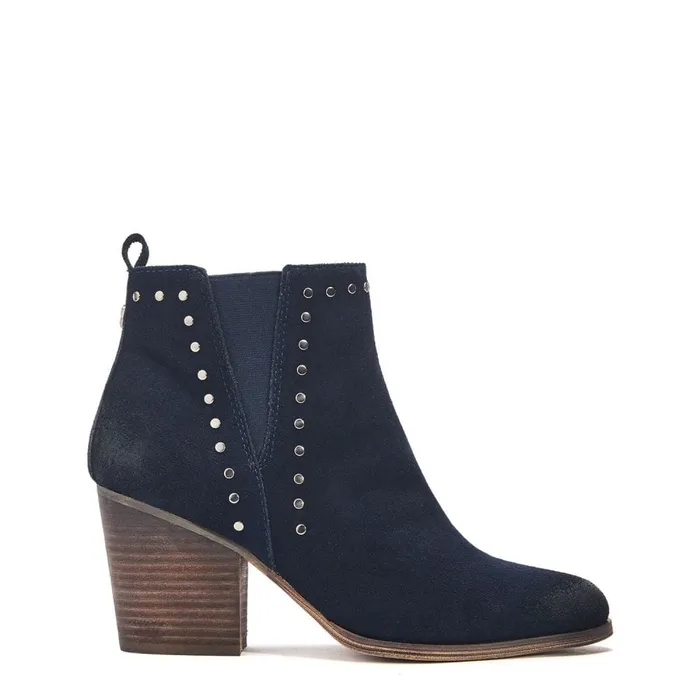 Heeled And Wedge Boots Women Moda In Pelle Ohad Navy Suede