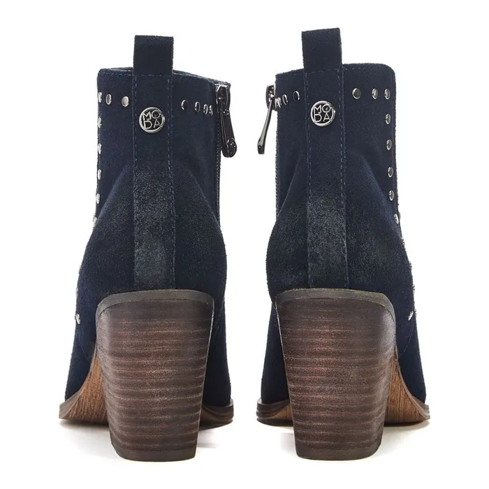 Heeled And Wedge Boots Women Moda In Pelle Ohad Navy Suede