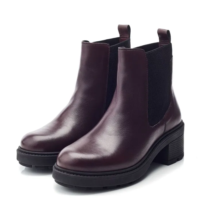 Heeled And Wedge Boots Women Moda In Pelle Oreli Burgundy Leather