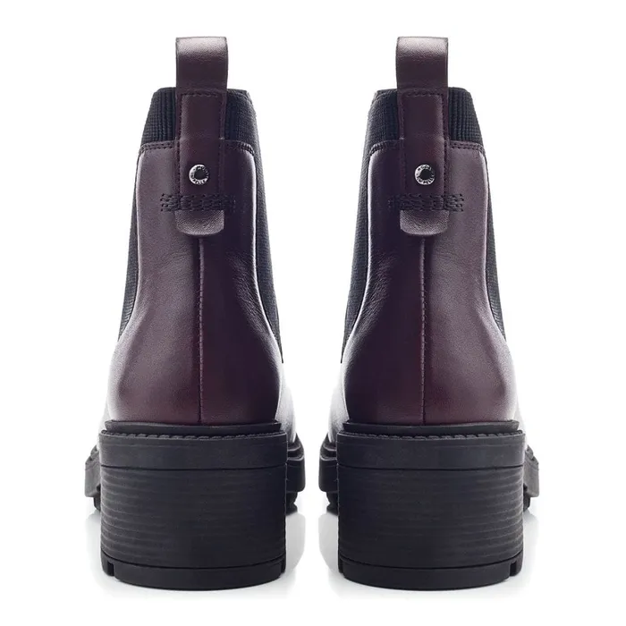 Heeled And Wedge Boots Women Moda In Pelle Oreli Burgundy Leather